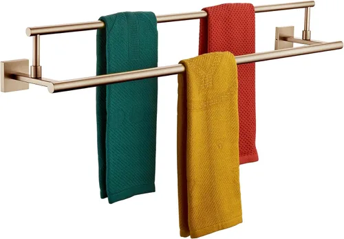 Vista 19 de Toallero de mano KOKOSIRI de 16 pulgadas, toallero de baño para estante de gabinete de baño, barras de toallas, acero inoxidable cepillado dorado