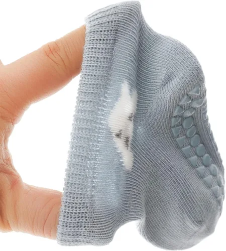 Vista 3 de Juego de calcetines y rodilleras para bebé, protectores de pies de algodón suave con puntos antideslizantes para aprender a caminar