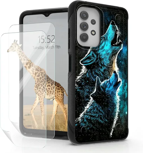 Vista 23 de Funda para Samsung Galaxy A23 Galaxy A13 4G/5G, Galaxy A04, Galaxy A04S, Galaxy A32 5G, con 2 protectores de pantalla, funda protectora híbrida