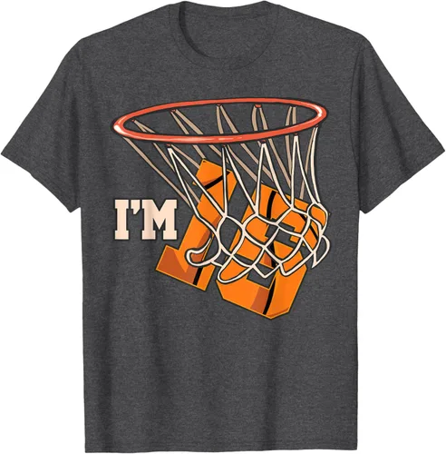 Vista 39 de Camiseta número 15 con temática de baloncesto para fiesta de cumpleaños, Negro, S