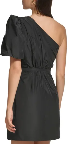 Vista 3 de Karl Lagerfeld Paris Women's Taffeta Sheath with One Shoulder Puff Sleeve
