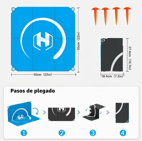 Vista 2 de STARTRC PHOTO Almohadilla de aterrizaje para drones plegable de 2 x 3 de plegado rápido, (22 pulgadas/55cm), almohadilla de lanzamiento impermeable