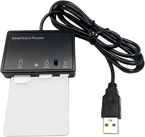 Vista 3 de Escritor de lector de tarjetas SIM en blanco + 3 tarjetas en blanco programables 5G NR ISIM para SA/NSA 3GPP R16 Volte+5G Java 4.2.5 Versión