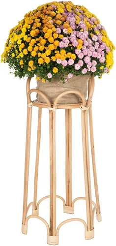 Vista 2 de KOUBOO Rattan Loop - Soporte para plantas de interior, 26 pulgadas, maceta natural, color marrón