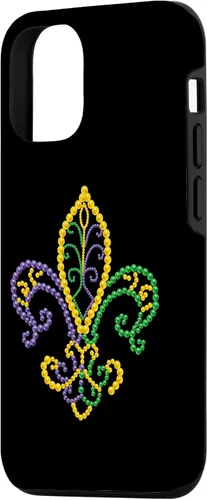 Vista 2 de Funda para iPhone 15 Mardi Gras Fleur De Lis Beads Carnival 2023 Mardi Gras Party Case
