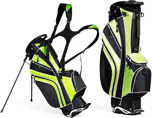 Vista 12 de Mayjooy Golf Stand Bag, Portable Carry Golf Bag w/Ergonomic Dual Straps & 6 Way Top Divider, Lightweight Carry Organizer Pocket w/Umbrella Ring Negro