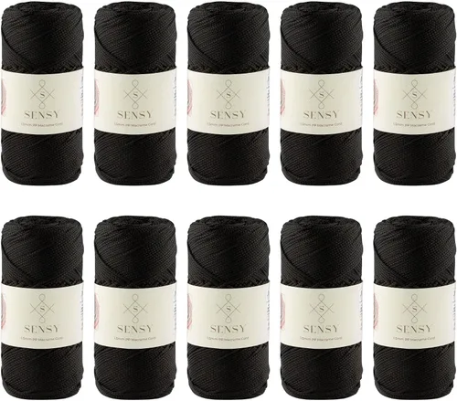 Vista 60 de Sensy Premium Cuerda de Poliéster 1.5mm (0.059 pulgadas) 164 Yardas Cuerda de Polipropileno 100% Cuerda de Macramé 1.5mm Cuerda para Bolsa