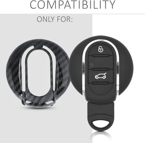 Vista 5 de kwmobile Funda para llave compatible con Mini - Carbono