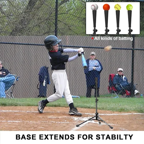 Vista 4 de Baseball Tee Batting Tee Softball Tee Portable Travel Hitting Tee,Easy Adjustable Height,Stable Tripod Stand