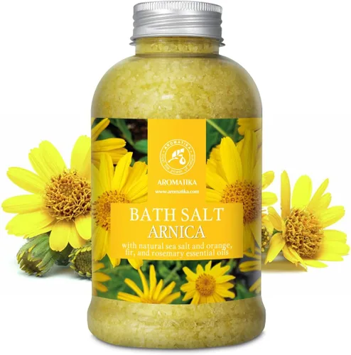 Vista 2 de Sales de baño de árnica de 21.16 onzas – Aceites esenciales de romero y abeto 100% naturales – sal marina Arnica 21.16 oz – Lo mejor para el baño