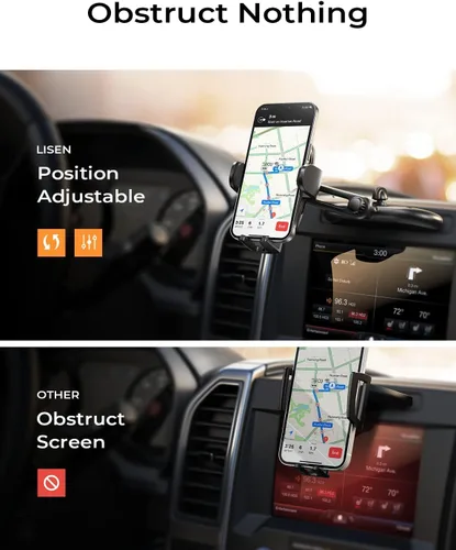 Vista 4 de LISEN - Soporte para teléfono de CD para coche Protect Your Car Interior Sturdy Car Phone Holder Mount Holds Your Phone Securely Even on Bumpy Road