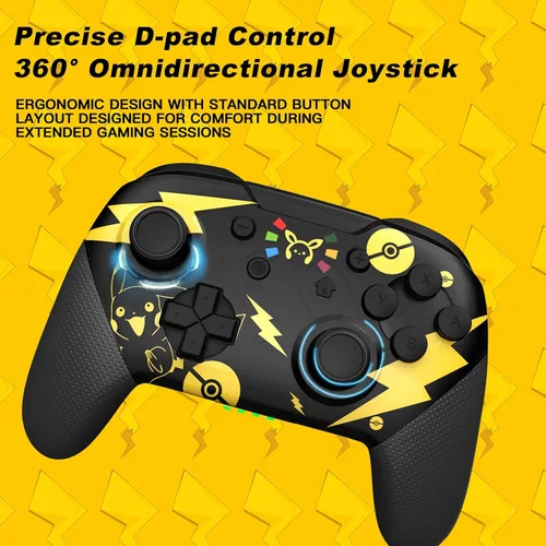 Vista 4 de Dritrip Switch Controller, Wireless Pro Controller Compatible with SwitchSwitch LiteSwitch OLED, Switch Remote Gamepad with Joystick, Double