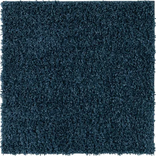 Vista 18 de Unique Loom Davos Shag Collection - Alfombra de área, color liso (3 pies 3 pulgadas, cuadrada, azul marino)