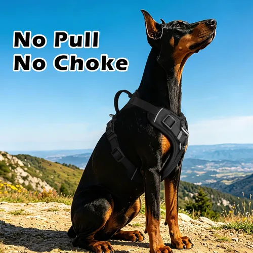 Vista 3 de Wolfone Arnés ajustable para cachorros sin tirones para perros Negro