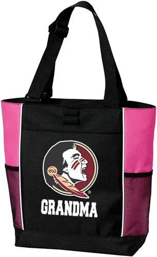 Vista 7 de Broad Bay Florida State Tote Bags Official FSU Game Day Bag Florida State Logo, 600D Polyester Canvas, Adjustable Web Handles, Front Pocket, Side