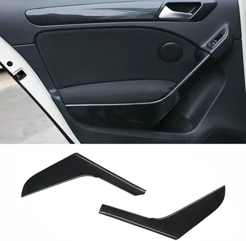 Vista 5 de Riloer Kit de cubierta de panel de manija de puerta, accesorios interiores compatibles con Volkswagen Golf MK6 2010-2013 6 puertas