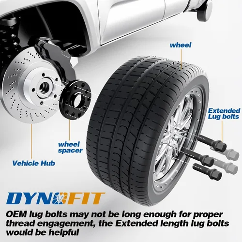 Vista 4 de Dynofit Tornillos extendidos m14x1.25 para F12, F13, F20, F80, F10, F82, F22, F23, F45, F46, F30, F32, F01, F25, F26, 1.575 in de largo, para M2