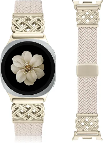 Vista 13 de Correa trenzada magnética compatible con Samsung Galaxy Watch 8 7 6 5 4 FE de 40mm 44mm/8 6 Classic/5 Pro/4 Classic/3 de 41mm/Active 2 para mujeres