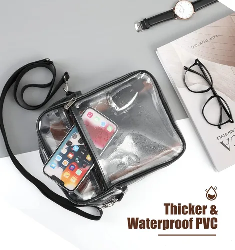 Vista 3 de MoKo Clear Bag Stadium Approved for Women, Crossbody Bag Purse Adjustable Strap Shoulder Bags for Concerts Sports Events