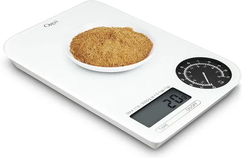 Vista 6 de Ozeri ZK18-WB Rev - Báscula digital de cocina con esfera electromecánica de peso, esfera negra
