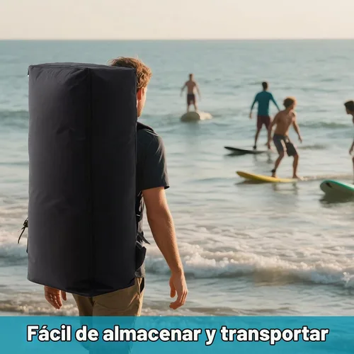 Vista 8 de Tabla de remo inflable con accesorios de SUP de primera calidad – Mochila, paleta ajustable, cubierta antideslizante, bomba de mano, correa, aletas