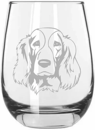 Vista 545 de Shar Pei (chino) - Vaso de vino sin tallo grabado para perro, 15.25 onzas