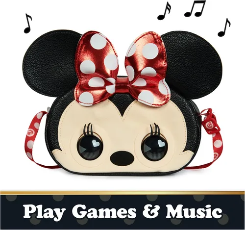 Vista 8 de Purse Pets, Disney Minnie Mouse Officially Licensed Interactive Pet Toy & Kids Purse