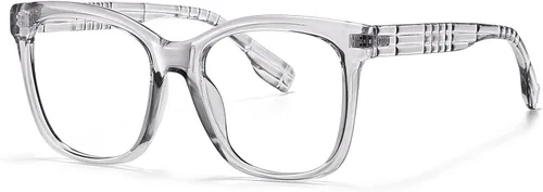 Vista 2 de Oversized Square Blue Light Blocking Glasses for Women and Men - Gaming & Computer Anti-Fatigue Gris (Transparent Gray)