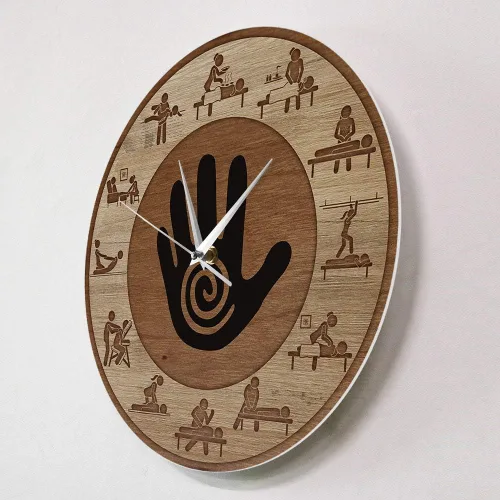 Vista 3 de The Geeky Days Reloj de pared impreso de terapia física de masaje, cuarzo silencioso, masaje para personas, relajarse, cuidado corporal, spa, salón