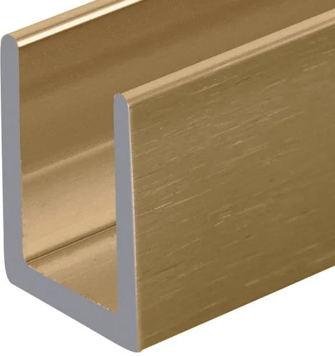 Vista 13 de Brixwell SDCD3812A-CCP12 Canal en U Profundo de Aluminio Anodizado Satinado Sin Marco para Puerta de Ducha para Vidrio de 3/8" de Grosor - Longitud