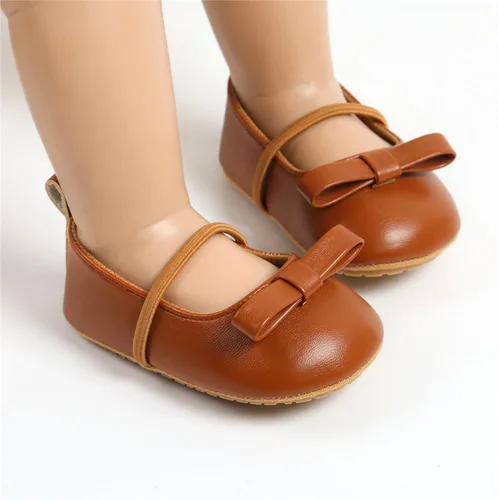 Vista 2 de Zapatos planos para bebé niña, zapatos planos para caminar, suela suave, zapatos de princesa Mary Jane, zapatos de vestir de boda, zapatos de cuna
