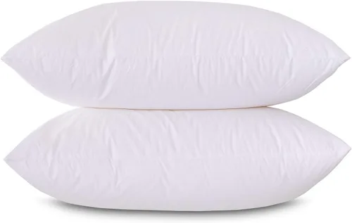 Vista 2 de Almohada rectangular de 11 x 21 pulgadas, hipoalergénica, de lujo, 100 % plumas, funda de algodón 100% de algodón batista, nunca envasada al vacío