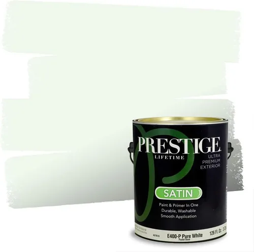 Vista 106 de PRESTIGE Pintura exterior e imprimación en uno, aloe, plano, 1 galón
