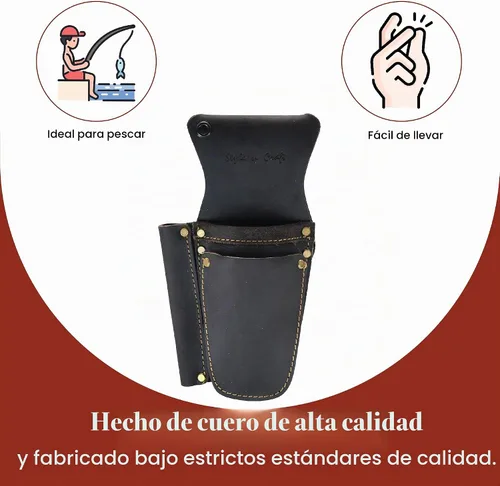 Vista 6 de Style N Craft 70012-Alicates dobles de bolsillo y soporte de punta de atún individual en cuero engrasado - marrón oscuro