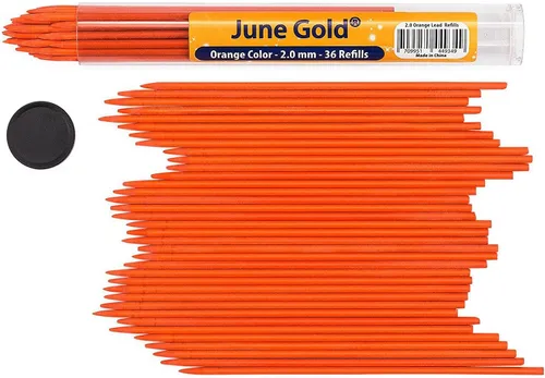 Vista 10 de June Gold repuesto de grafito resistente a quiebres con cómodo dispensador, Arcoiris (Rainbow) Grosor audaz para uso pesado, plomo resistente a