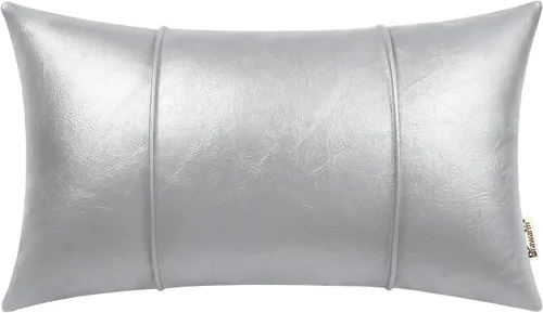 Vista 43 de BRAWARM Funda de almohada de piel sintética de 16 x 16 pulgadas, color Negro