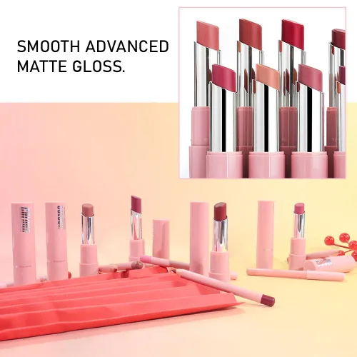 Vista 7 de Juego combinado de delineador de labios mate y lápiz labial 2 en 1, kit de labios con delineador de labios, manchas de labios, resistente al agua, a