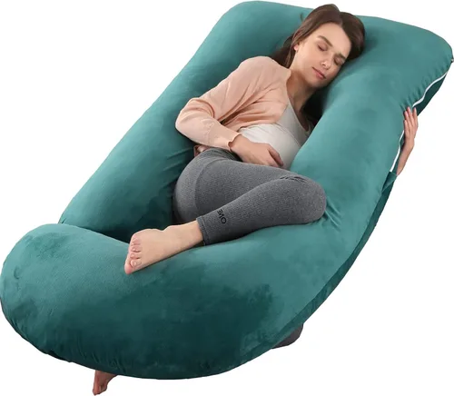 Vista 19 de BATTOP Almohada de embarazo para dormir, almohada de maternidad de cuerpo completo con funda extraíble lavable, soporte para espalda, caderas