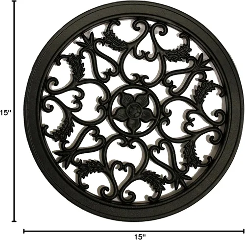 Vista 10 de Nuvo Iron Inserto decorativo para cercas, puertas, hogar, jardín, redondo, 15 pulgadas