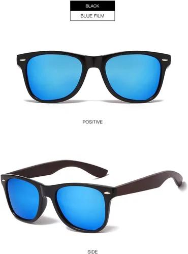Vista 2 de YAMEIZE Gafas de sol de madera polarizadas para mujeres y hombres, 100% protección UV, pesca, conducción, marco de bambú de madera