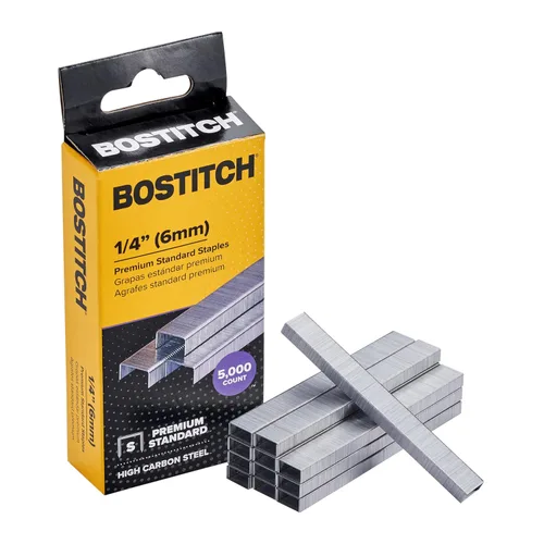Vista 8 de Grapas de oficina premium de Bostitch para grapado sin atascos, 1/4 de pulgada, tira completa, 5,000 grapas/caja