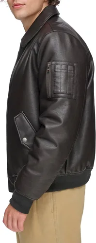 Vista 3 de Tommy Hilfiger Chaqueta bomber de piel sintética para hombre