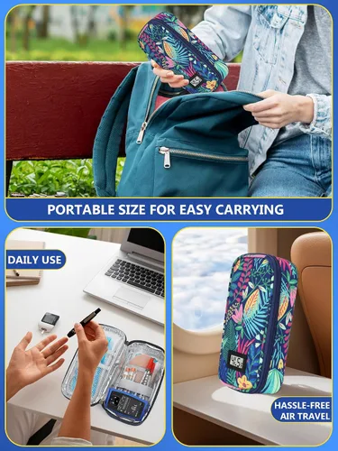 Vista 7 de YOUSHARES Estuche de viaje para enfriador de insulina, aprobado por la TSA para medicamentos diabéticos, bolsa de enfriamiento con pantalla