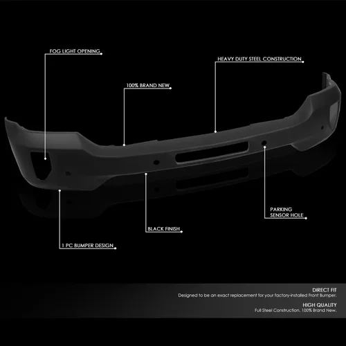 Vista 2 de DNA MOTORING Paragolpe delantero compatible con Silverado 1500 2016-2018/2019 Silverado 1500 LD, con orificio para sensor, con luces antiniebla