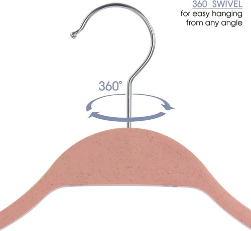 Vista 3 de Elama Home 20 piezas Perchas biodegradables en rosa (ELH-20)