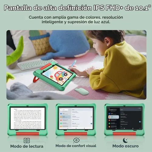 Vista 5 de aiprotablet Tableta para niños, Android 16 para niños de 10 pulgadas, Octa-Core 2.2 GHz con funda, 30 GB de RAM 64 GB ROM, 2 TB expandir, control