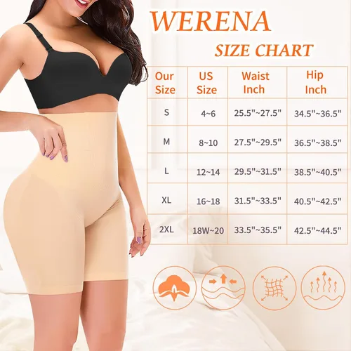 Vista 6 de Pantalones cortos moldeadores para mujer con control de abdomen de cintura alta, moldeadores de cuerpo, pantalones cortos debajo de los vestidos