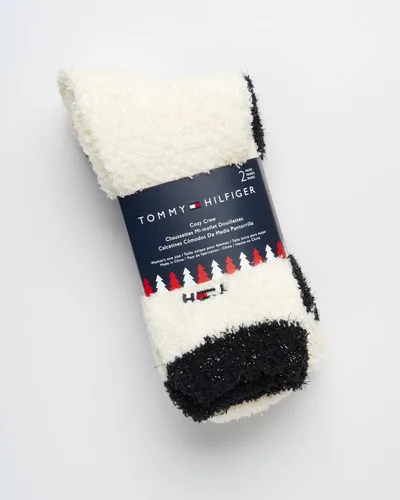 Vista 2 de Tommy Hilfiger Calcetines para mujer - Calcetines esponjosos y esponjosos (paquete de 2)
