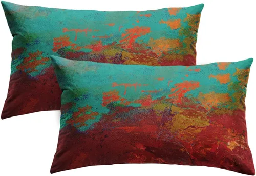 Vista 25 de Britimes Fundas de almohada modernas para decoración del hogar, 16 x 16 pulgadas, juego de 2 fundas de almohada decorativas, fundas de almohada