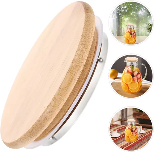 Vista 2 de Cubierta de repuesto de madera de bambú para jarra de agua para jarra doméstica fácil de limpiar resistente al desgaste Hervidor y tetera Uso